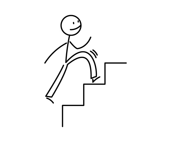 階段を登る棒人間イラスト